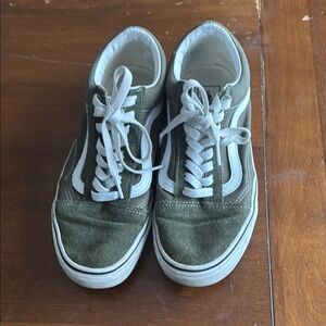 Vans Green and White Athletic Shoes